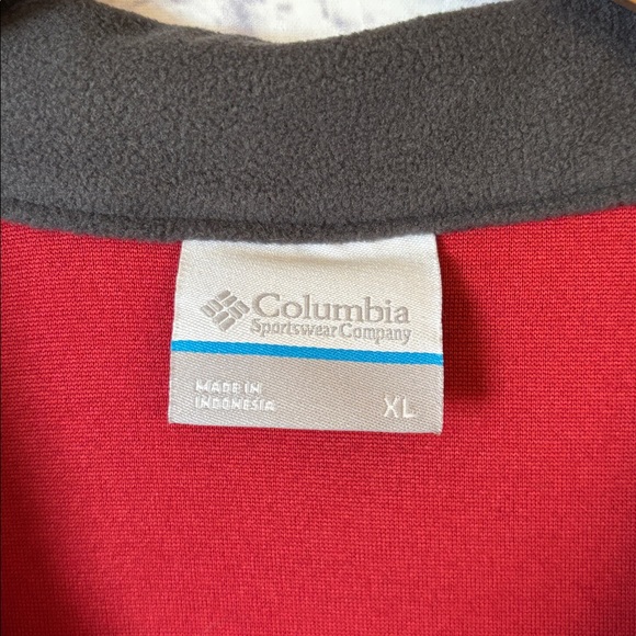 Columbia Fleece 1/4 Zip Pullover Lightweight Red and Gray Fleece Size XL NWT - Picture 9 of 12
